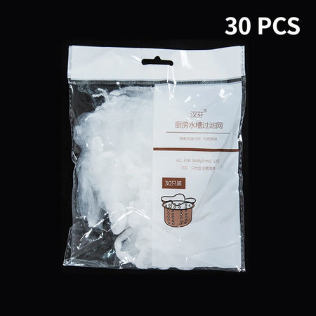 30/200Pcs Disposable Kitchen Sink Filter Sewer Drain Anti-Blocking Garbage Bag Pool Leak Mesh Bag Mesh Strainer Sink Garbage Net