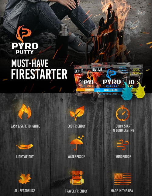 Load image into Gallery viewer, Pyro Putty: Single Use Waterproof Survival Fire Starter, 20 or 50 Ct Foil Packs, Easy Tear, Easy Ignite, Fire Starters for Campfires
