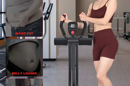 Foldable Ab Machine, Ab Workout Equipment for Home Gym,Core & Abdominal Trainer Fitness Equipment Max 440Lbs with LCD Display
