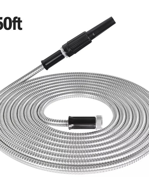 Load image into Gallery viewer, Stainless Steel Metal Garden Water Hose Pipe Flexible Lightweight 25/50/75/100FT
