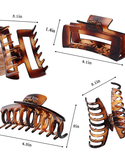Load image into Gallery viewer, 8 Pack Large Hair Claw Clips, Women &amp; Girls Vintage Jaw Clips, Strong Hold Matte Claw Hair Clips for Thick Hair &amp; Thin Hair (4.3 Inch)
