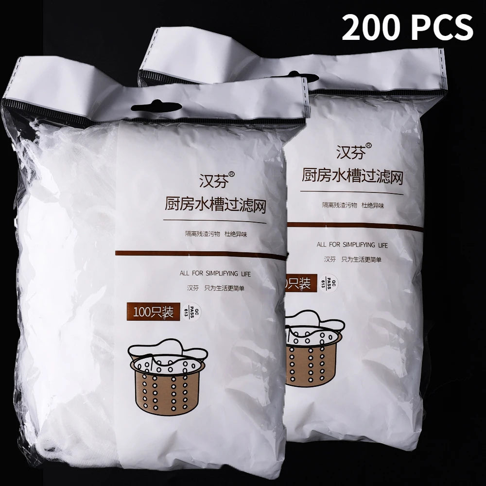 30/200Pcs Disposable Kitchen Sink Filter Sewer Drain Anti-Blocking Garbage Bag Pool Leak Mesh Bag Mesh Strainer Sink Garbage Net