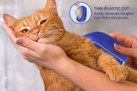 Dog Bath Scrubber Rubber Curry Comb & Pet Grooming Brush with Non-Slip Grip, Blue