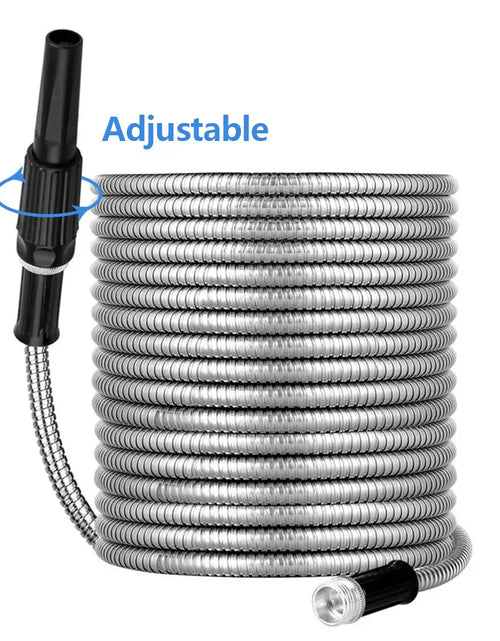 Load image into Gallery viewer, Stainless Steel Metal Garden Water Hose Pipe Flexible Lightweight 25/50/75/100FT
