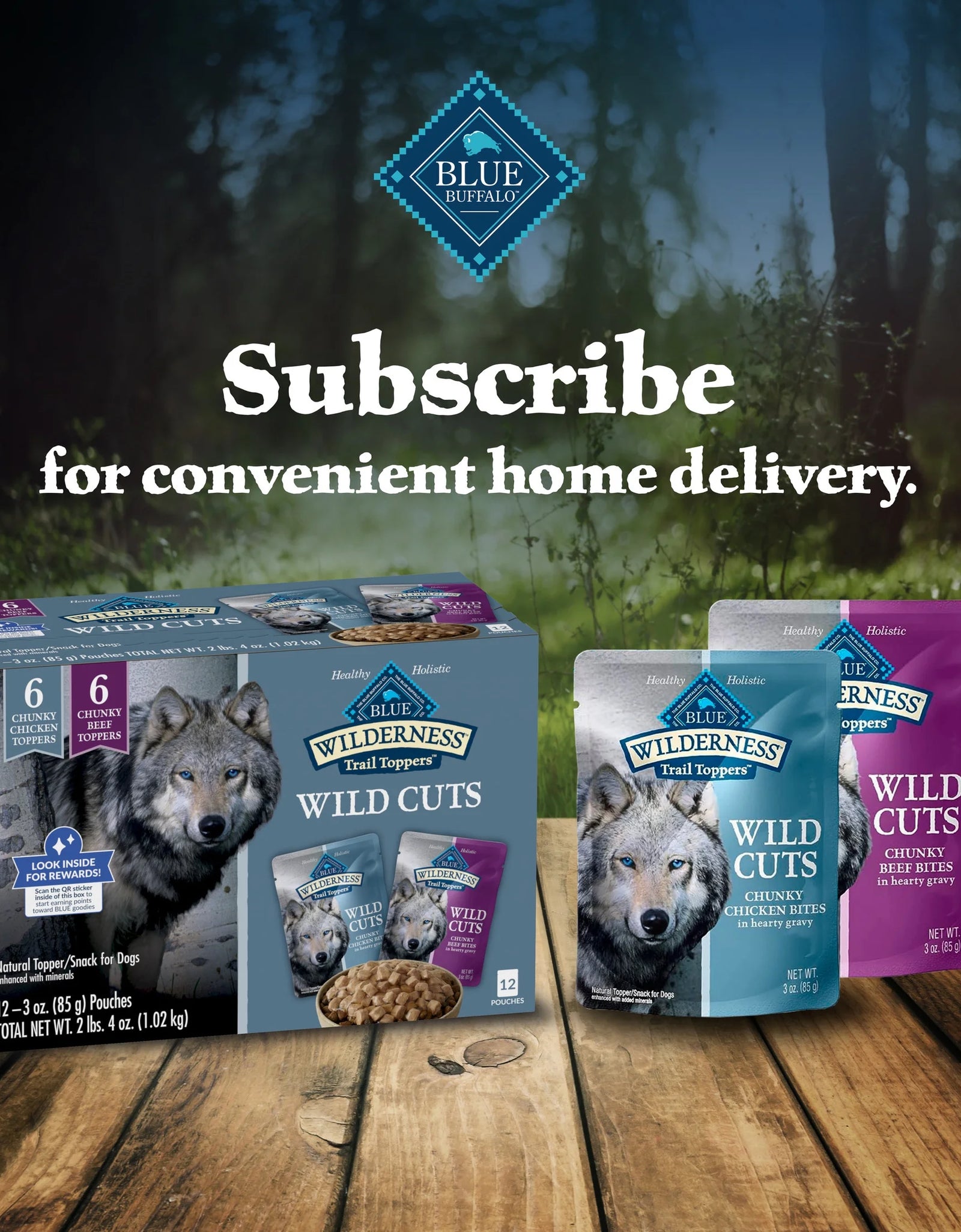 (4 Pack)  Wilderness Wild Cuts Wet Dog Food Toppers, Chicken & Beef, 3-Oz. (12 Count)