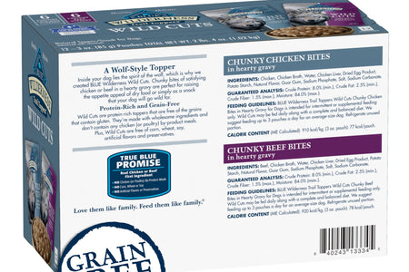 (4 Pack)  Wilderness Wild Cuts Wet Dog Food Toppers, Chicken & Beef, 3-Oz. (12 Count)