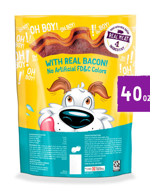 Load image into Gallery viewer, Purina  Strips Dog Treats with Real Bacon &amp; Peanut Butter Flavors Tender Chews, 40 Oz Pouch
