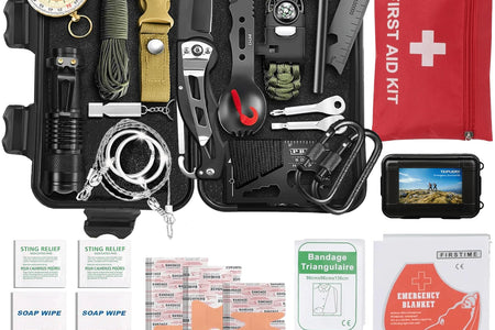 Survival Kits 57 Pcs,Emergency Survival Gear Tools for Outdoor Camping, Hiking,Gifts for Men Dad Husband Teenage Boy