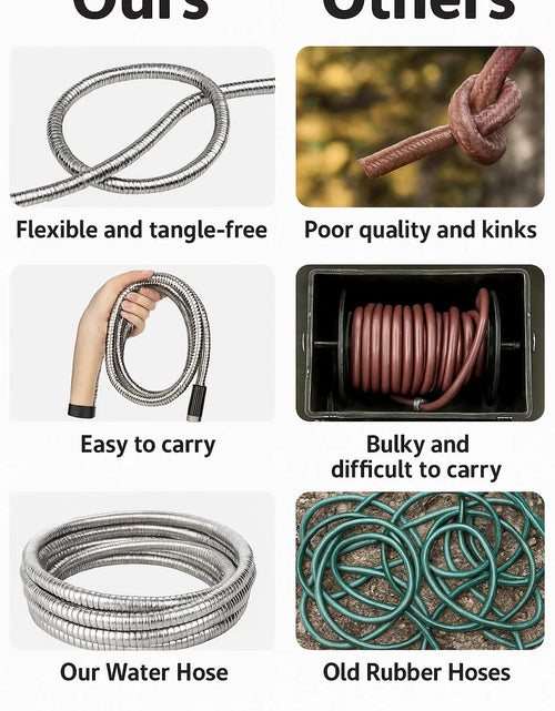 Load image into Gallery viewer, Stainless Steel Metal Garden Water Hose Pipe Flexible Lightweight 25/50/75/100FT
