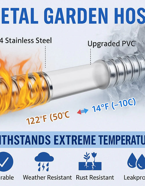 Load image into Gallery viewer, Stainless Steel Metal Garden Water Hose Pipe Flexible Lightweight 25/50/75/100FT
