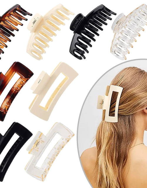 Load image into Gallery viewer, 8 Pack Large Hair Claw Clips, Women &amp; Girls Vintage Jaw Clips, Strong Hold Matte Claw Hair Clips for Thick Hair &amp; Thin Hair (4.3 Inch)
