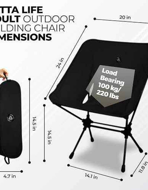 Load image into Gallery viewer, Low Back Ultralight Folding Camping Chairs with Storage Pouch - Khaki
