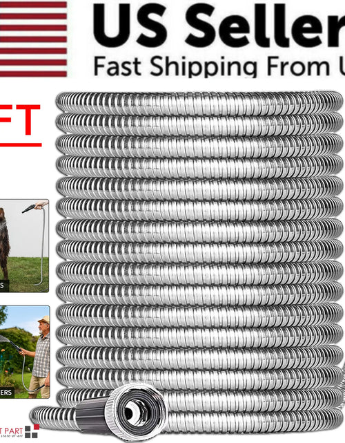Load image into Gallery viewer, Stainless Steel Metal Garden Water Hose Pipe Flexible Lightweight 25/50/75/100FT
