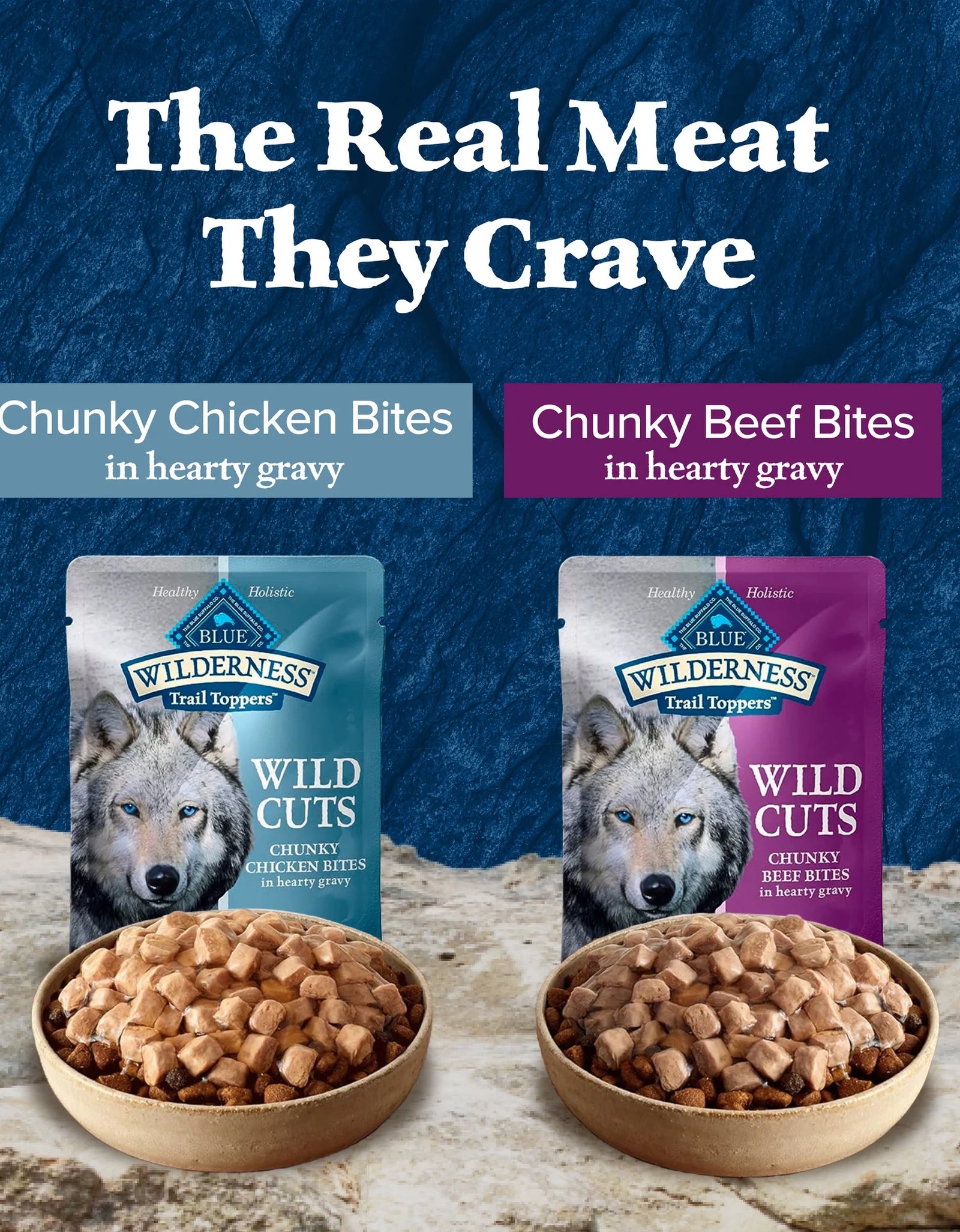 (4 Pack)  Wilderness Wild Cuts Wet Dog Food Toppers, Chicken & Beef, 3-Oz. (12 Count)