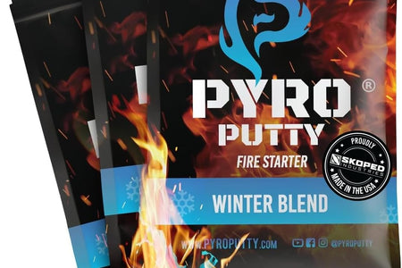 Pyro Putty: Single Use Waterproof Survival Fire Starter, 20 or 50 Ct Foil Packs, Easy Tear, Easy Ignite, Fire Starters for Campfires