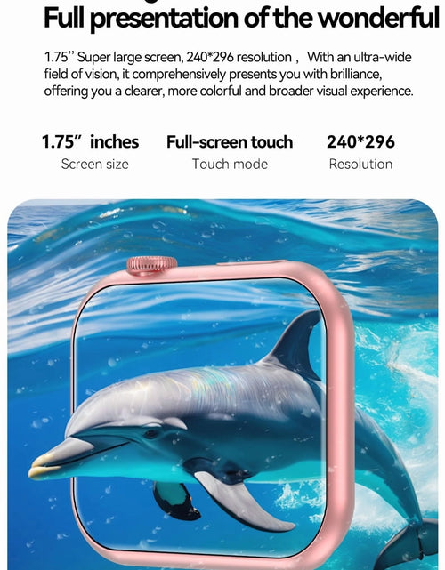 Load image into Gallery viewer, Smartwatch for Women, 1.75“ Smart Watch for Android/Iphone, Make/Receive Calls/Message Alerts/Ip67 Waterproof Outdoor Fitness Tracker Smartwatch (Pink)
