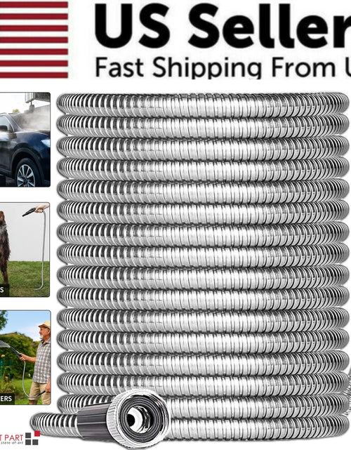 Load image into Gallery viewer, Stainless Steel Metal Garden Water Hose Pipe Flexible Lightweight 25/50/75/100FT
