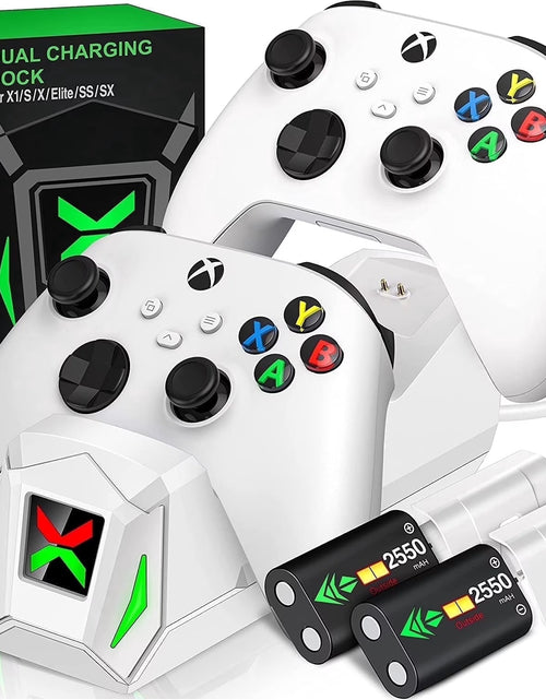 Load image into Gallery viewer, Xbox Controller Charger Station with 2 X5520Mwh Rechargeable Battery Pack for Xbox Series X|S, Xbox One, One S, One X &amp; Elite Controllers

