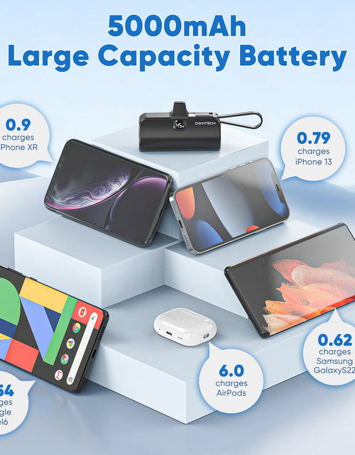 Load image into Gallery viewer, Cargador Portátil Banco De Energía Para Iphone Android Con Pantalla LED 5000Mah Mini Cargador Rápido Paquete De Batería Compatible Con Iphone 15/14/13/12
