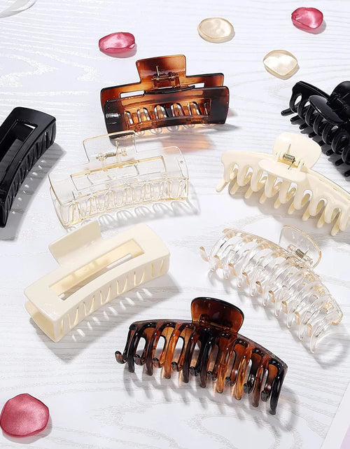 Load image into Gallery viewer, 8 Pack Large Hair Claw Clips, Women &amp; Girls Vintage Jaw Clips, Strong Hold Matte Claw Hair Clips for Thick Hair &amp; Thin Hair (4.3 Inch)
