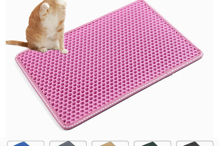 Double Layer anti Tracking Waterproof Cat Litter Trapping Mat Pink