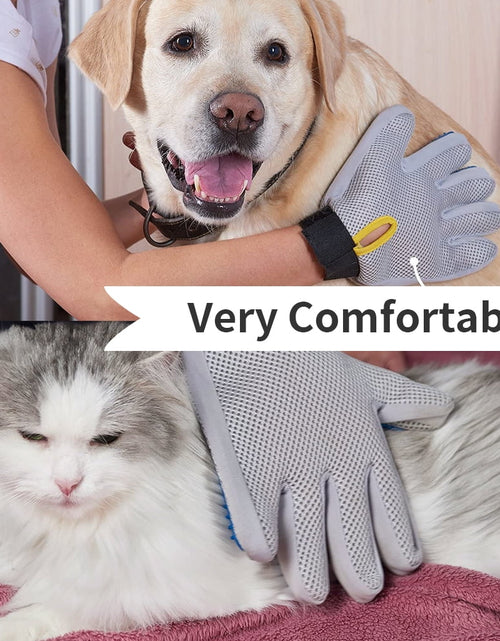 Load image into Gallery viewer, Soft Pet Grooming Gloves Hair Remover Deshedding for Cats, Dogs, Rabbits and Horses
