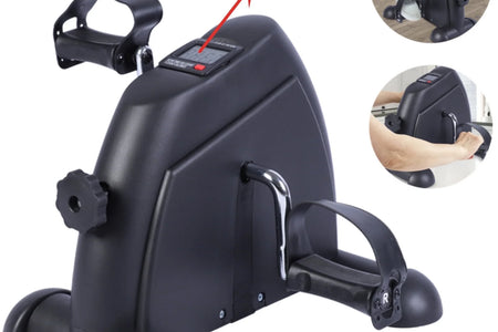 Mini Indoor Pedal Exerciser Cycle Bike Leg Arm Desk W/Lcd Display Fitness Portable Pedal Stationary Bike Home Exercise Black