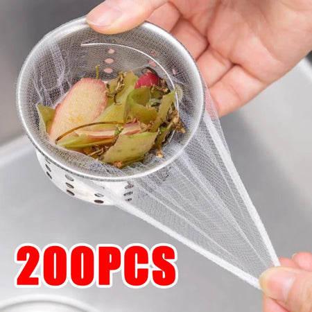 30/200Pcs Disposable Kitchen Sink Filter Sewer Drain Anti-Blocking Garbage Bag Pool Leak Mesh Bag Mesh Strainer Sink Garbage Net