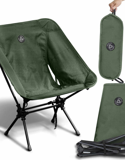 Load image into Gallery viewer, Low Back Ultralight Folding Camping Chairs with Storage Pouch - Khaki
