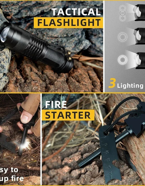 Load image into Gallery viewer, Survival Kits 57 Pcs,Emergency Survival Gear Tools for Outdoor Camping, Hiking,Gifts for Men Dad Husband Teenage Boy

