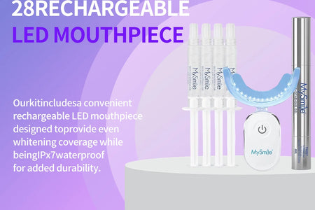 Ultimate Teeth Whitening Kit with 28 LED Light, 4X 3ML 35%CP Teeth Whitening Gel, 1X 4ML Teeth Whitening Pen, 10 Min, Remove 10 Years of Stains